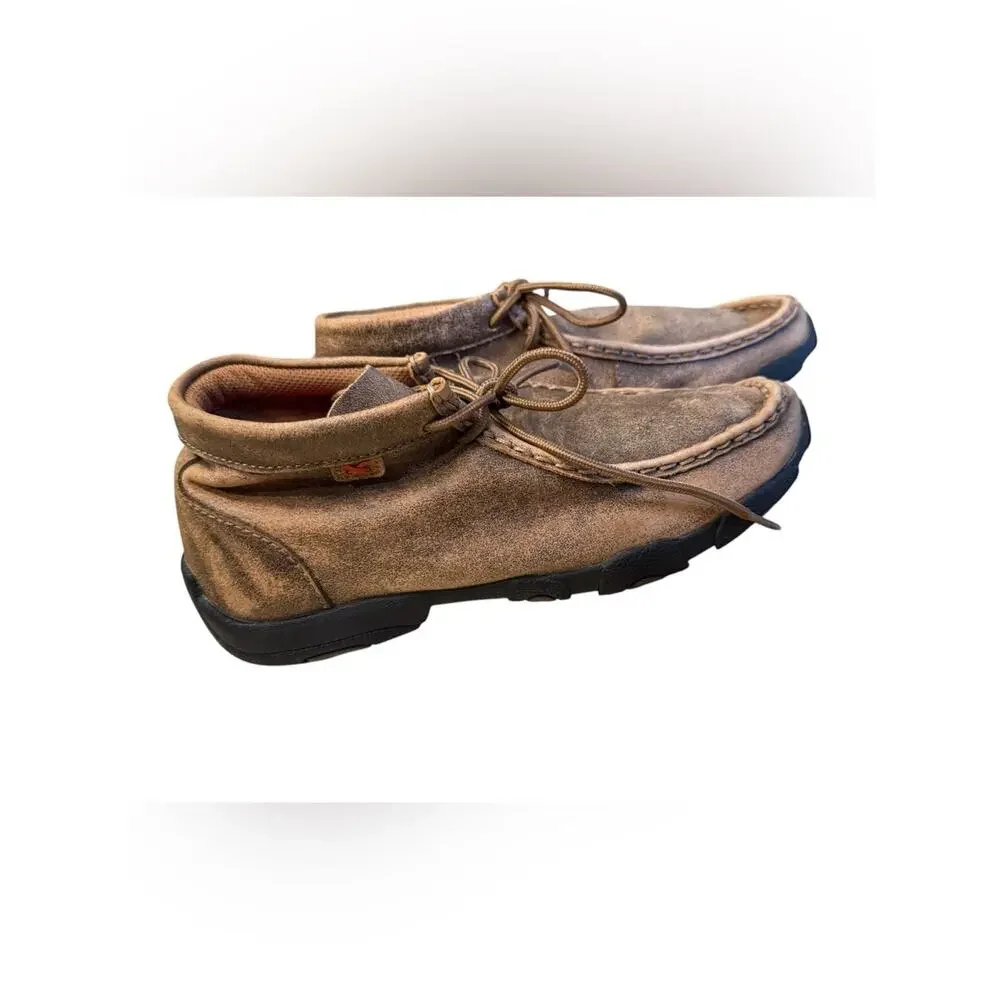 Twisted X Youth 3.5 Casual Moc Toe Leather Shoes in Brown